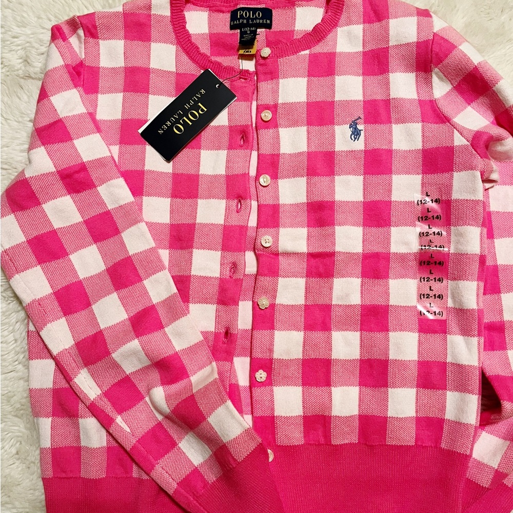Polo ralph lauren big girls cardigan new!!